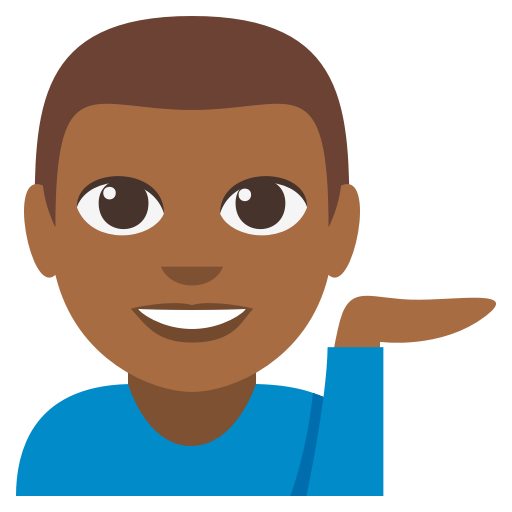 Man Tipping Hand: Medium-Dark Skin Tone, the design in this release
