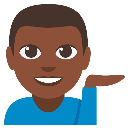 Man Tipping Hand: Dark Skin Tone, the design in this release