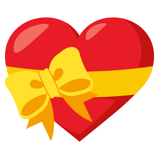 Heart with Ribbon as drawn by JoyPixels in 3.0