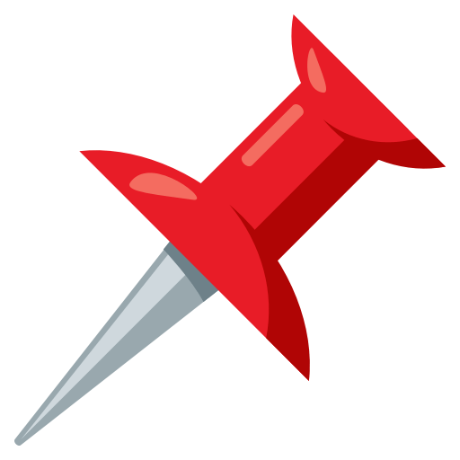 Pushpin as drawn by JoyPixels in 3.0