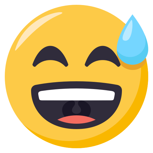 Grinning Face with Sweat, the design in this release