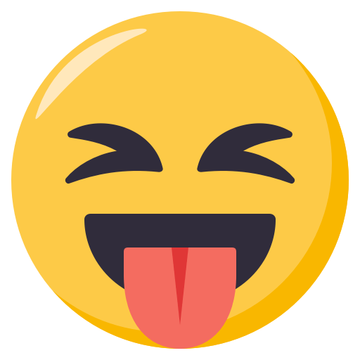 Squinting Face with Tongue as drawn by JoyPixels in 3.0