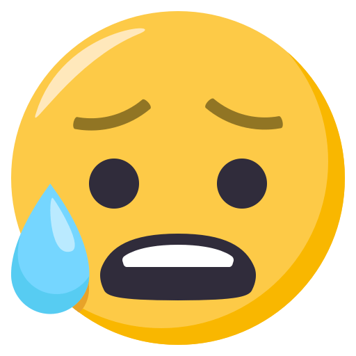 Anxious Face with Sweat as drawn by JoyPixels in 3.0
