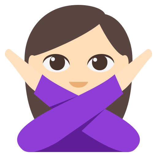 Woman Gesturing NO: Light Skin Tone, the design in this release