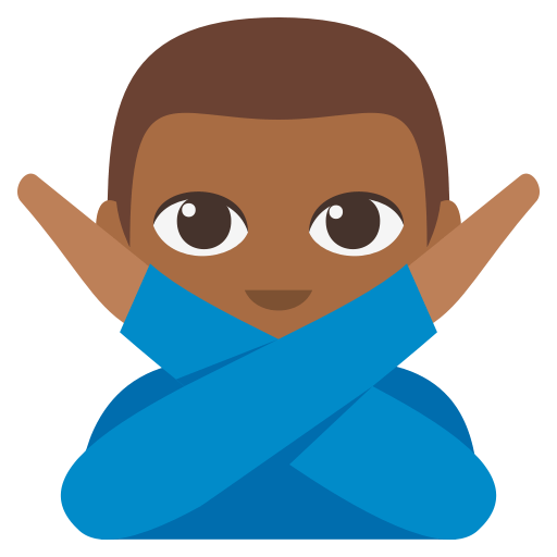 Man Gesturing NO: Medium-Dark Skin Tone, the design in this release