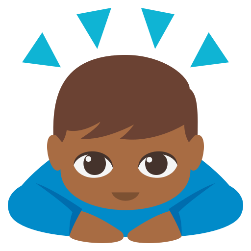 Person Bowing: Medium-Dark Skin Tone, the design in this release