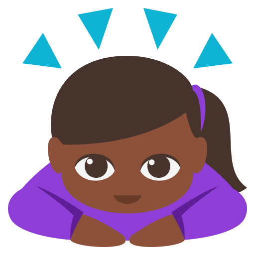 Woman Bowing: Dark Skin Tone, the design in this release
