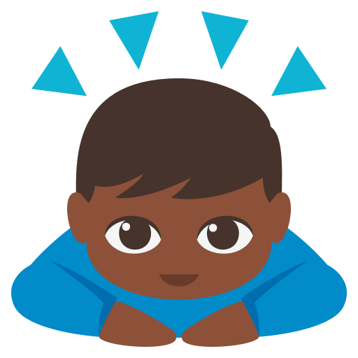 Person Bowing: Dark Skin Tone, the design in this release