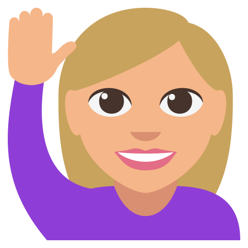Woman Raising Hand: Medium-Light Skin Tone, the design in this release
