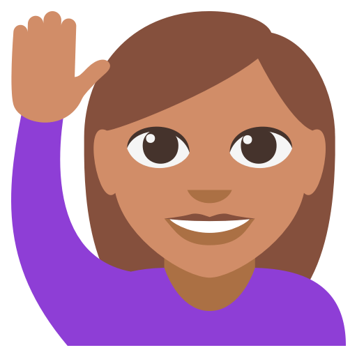Woman Raising Hand: Medium Skin Tone, the design in this release
