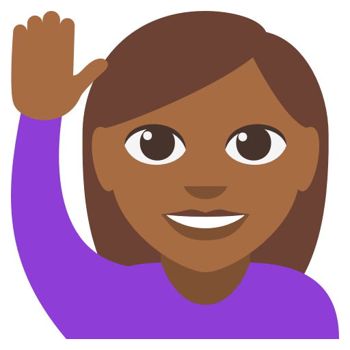 Person Raising Hand: Medium-Dark Skin Tone, the design in this release