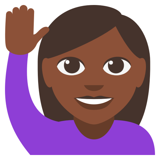 Person Raising Hand: Dark Skin Tone, the design in this release