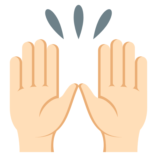 Raising Hands: Light Skin Tone, the previous design