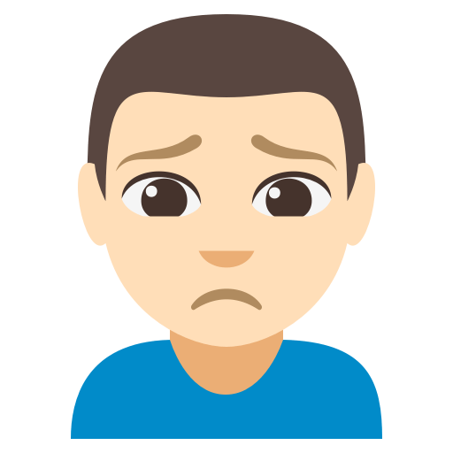 Man Frowning: Light Skin Tone, the design in this release
