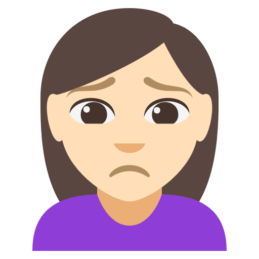 Person Frowning: Light Skin Tone, the design in this release