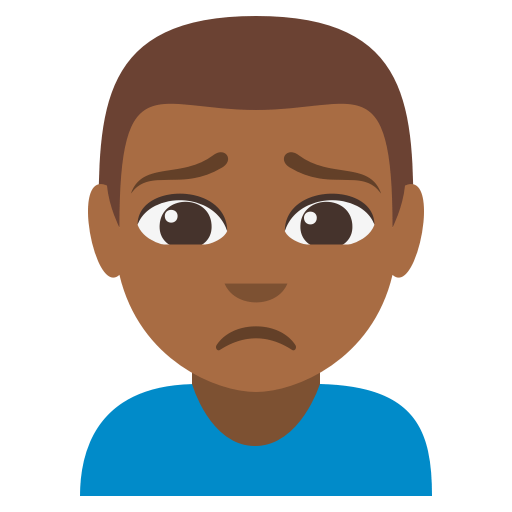 Man Frowning: Medium-Dark Skin Tone, the design in this release