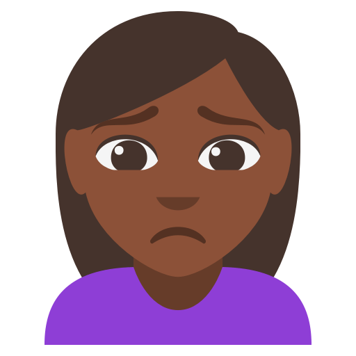 Woman Frowning: Dark Skin Tone, the design in this release