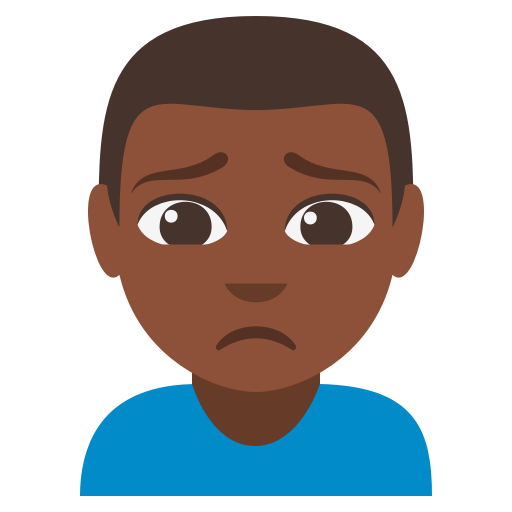 Man Frowning: Dark Skin Tone, the design in this release