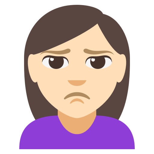 Person Pouting: Light Skin Tone, the design in this release
