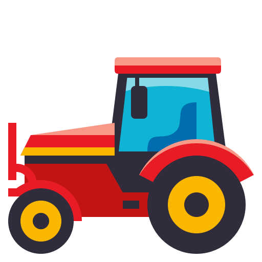 Tractor as drawn by JoyPixels in 3.0