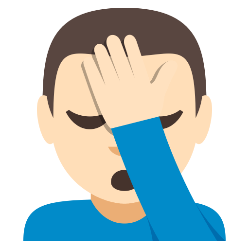 Man Facepalming: Light Skin Tone, the design in this release