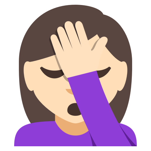 Person Facepalming: Light Skin Tone, the design in this release
