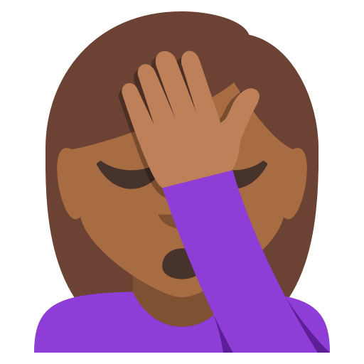 Woman Facepalming: Medium-Dark Skin Tone, the design in this release