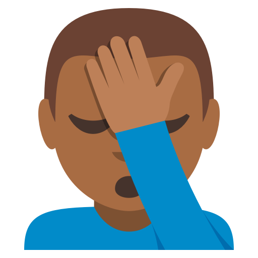 Man Facepalming: Medium-Dark Skin Tone, the design in this release