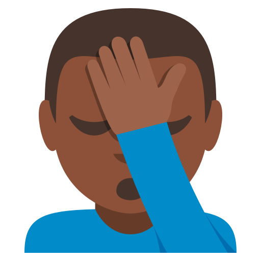 Man Facepalming: Dark Skin Tone, the design in this release