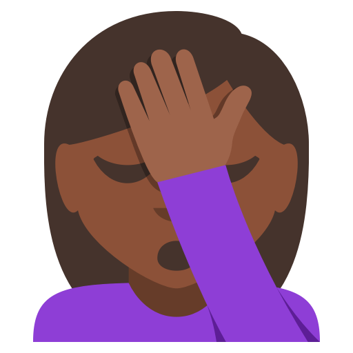 Person Facepalming: Dark Skin Tone, the design in this release