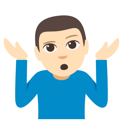 Man Shrugging: Light Skin Tone, the design in this release