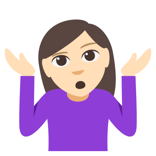 Person Shrugging: Light Skin Tone, the design in this release