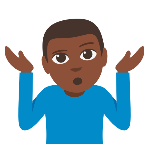 Man Shrugging: Dark Skin Tone, the design in this release