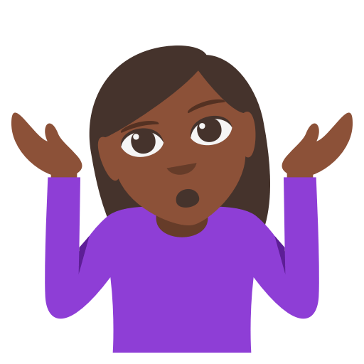 Person Shrugging: Dark Skin Tone, the design in this release