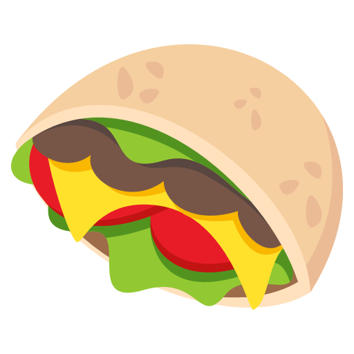 Stuffed Flatbread as drawn by JoyPixels in 3.0