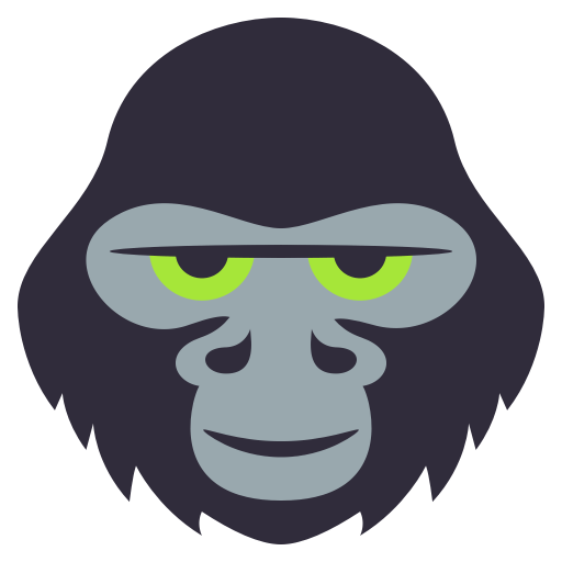 Gorilla as drawn by JoyPixels in 3.0