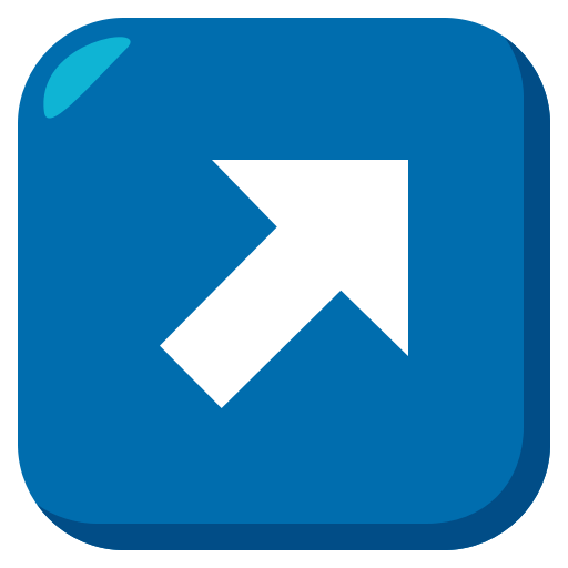 Up-Right Arrow as drawn by JoyPixels in 3.0