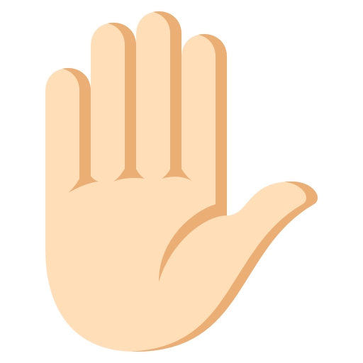 Raised Hand: Light Skin Tone, the design in this release