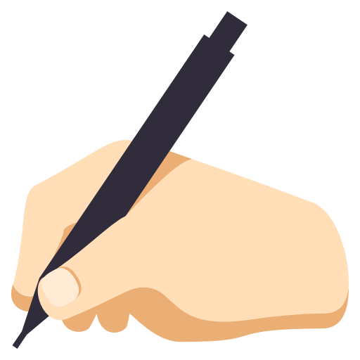 Writing Hand: Light Skin Tone, the previous design