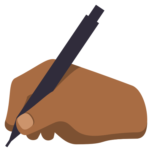 Writing Hand: Medium-Dark Skin Tone, the previous design