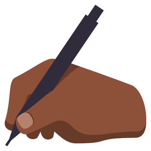 Writing Hand: Dark Skin Tone, the previous design