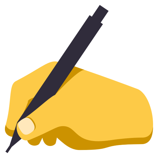 Writing Hand as drawn by JoyPixels in 3.0