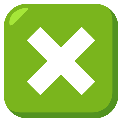 Cross Mark Button as drawn by JoyPixels in 3.0