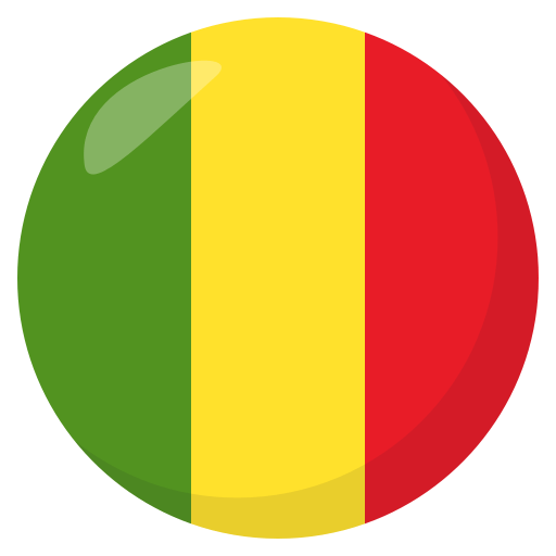 Flag: Mali as drawn by JoyPixels in 3.1