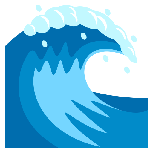 Water Wave as drawn by JoyPixels in 3.1