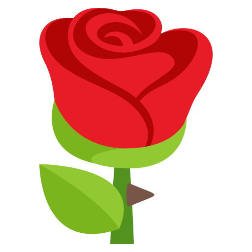 Rose as drawn by JoyPixels in 3.1