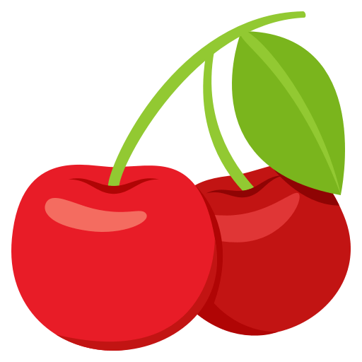 Cherries as drawn by JoyPixels in 3.1