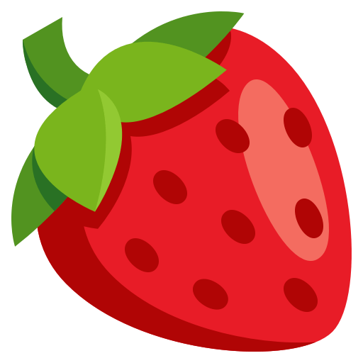 Strawberry as drawn by JoyPixels in 3.1