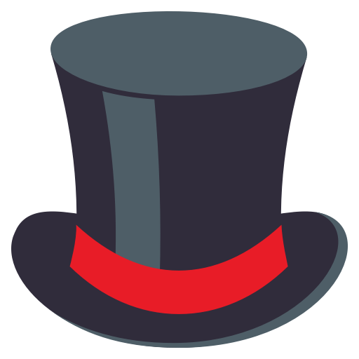 Top Hat as drawn by JoyPixels in 3.1