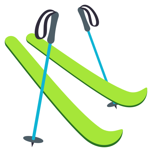 Skis as drawn by JoyPixels in 3.1